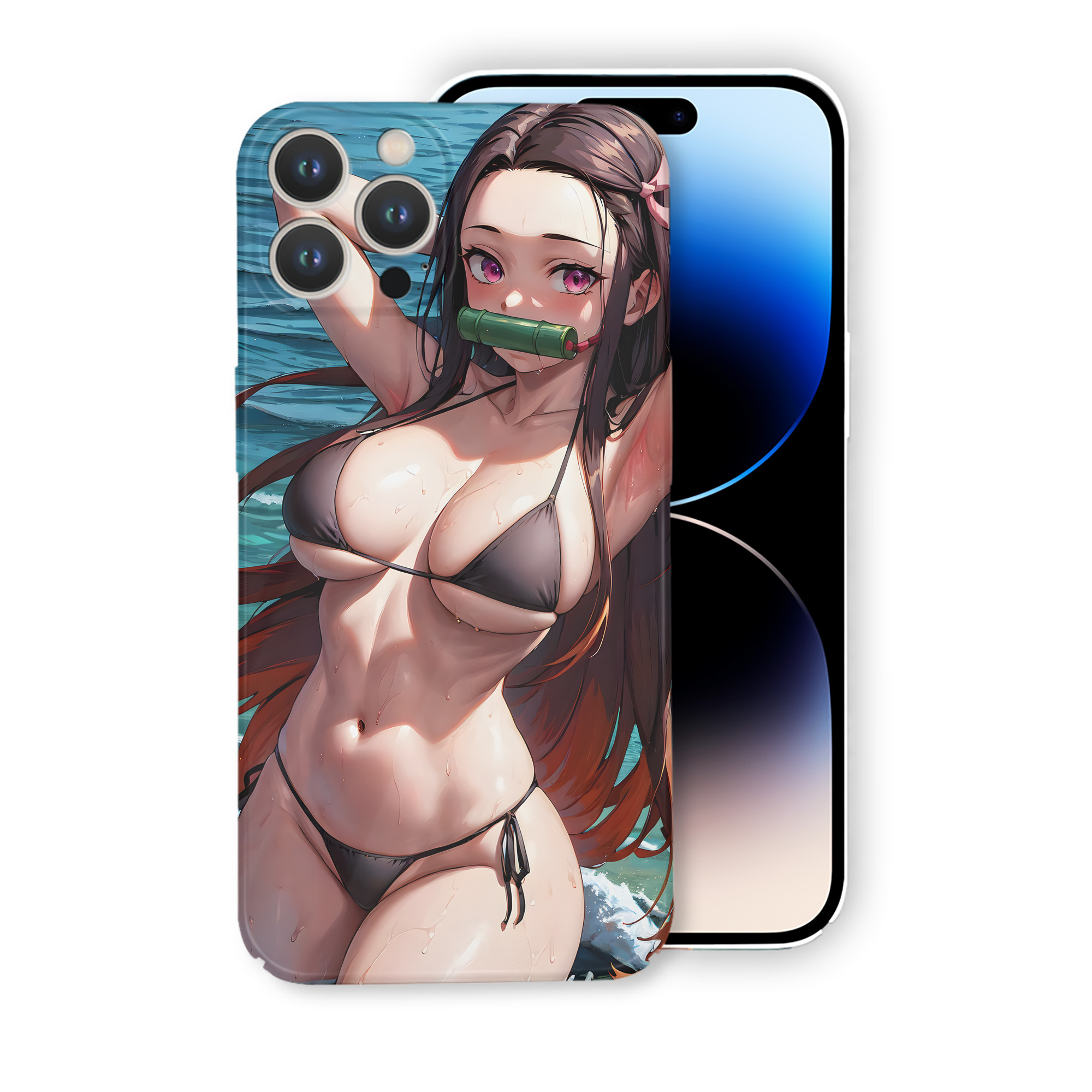（画像用） 鬼滅の刃（きめつのやいば）竈門 禰󠄀豆子／かまど ねずこ Kamado Nezuko 【iPhone 14シリーズ対応】ハードケース